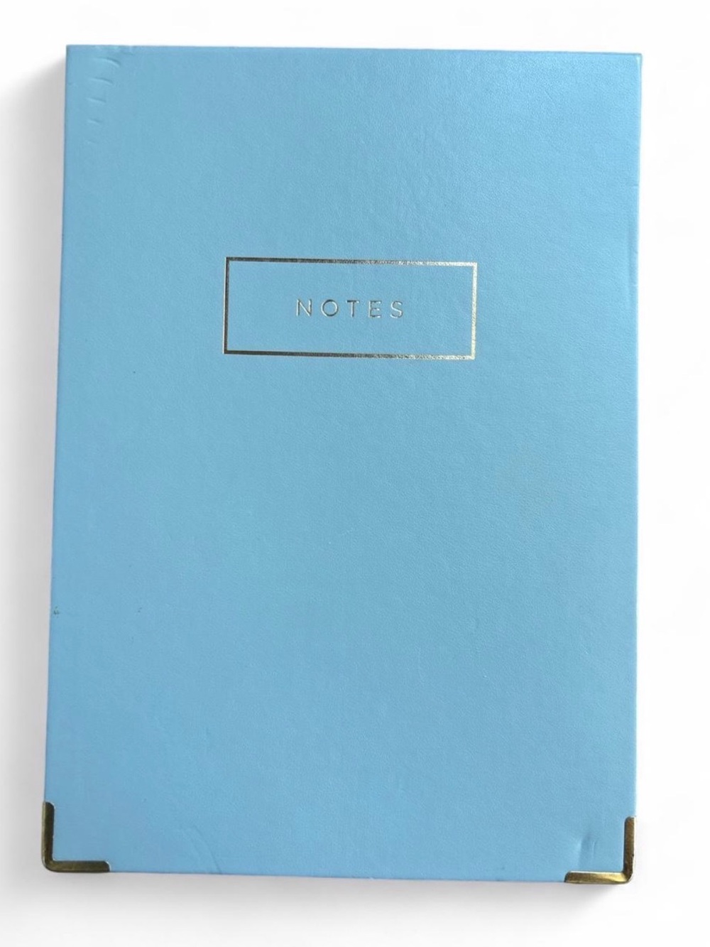Russell+Hazel Light Blue Hardcover Notebook with Gold Accents - Partially Used